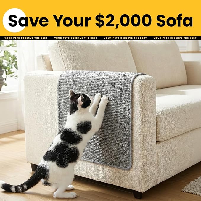 Conlun Cat Scratcher Mat, Natural Sisal Cat Scratch Pad - Image 5