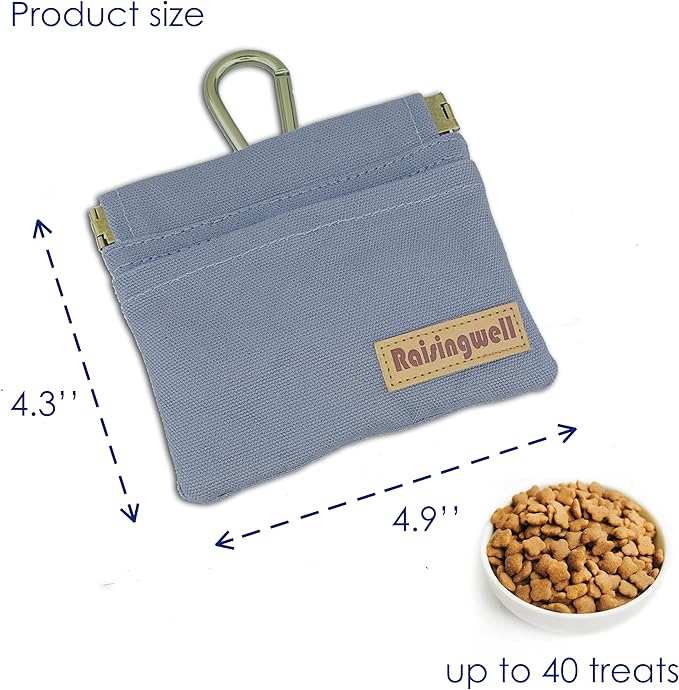 Raisingwell Dog Treat Pouch, Small Cotton Pocket Sized Training Holder - Image 2