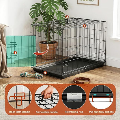 BestPet | Dog Crate | 30" | Black | Foldable Metal Kennel - Image 5