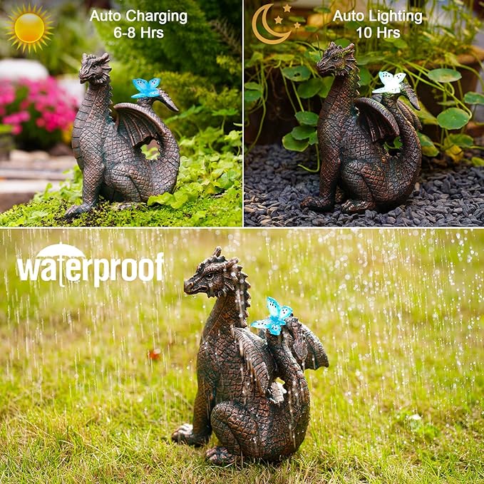 Nacome Solar Dragon Outdoor Statues - Image 5
