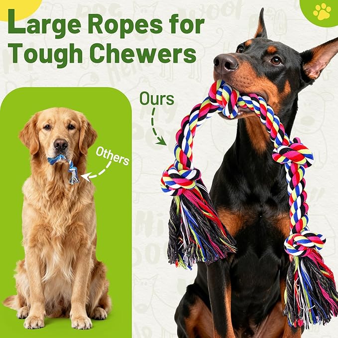 9-Pack Dog Rope Toys for Large Dogs – Strong Tug Toys for Aggressive Chewers - Image 6