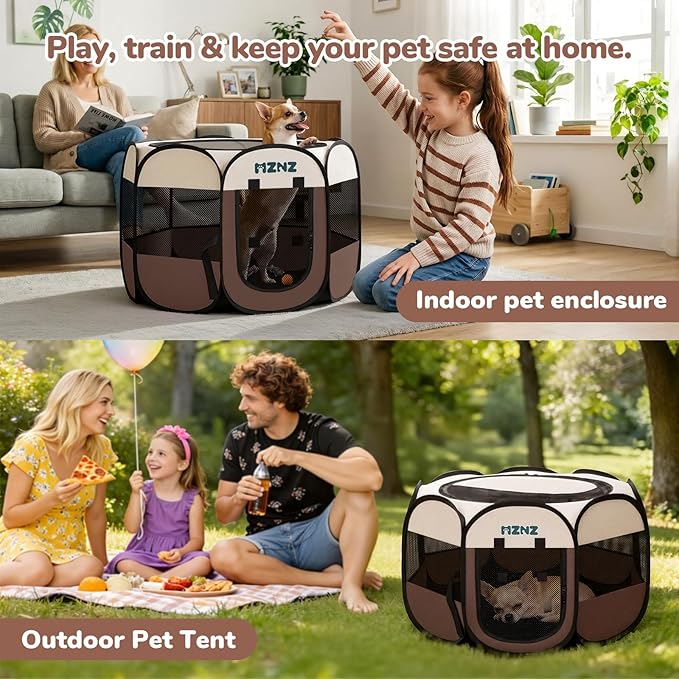 Dog Cat Playpen, Portable Small Animal Playpen Crate Indoor - Image 5