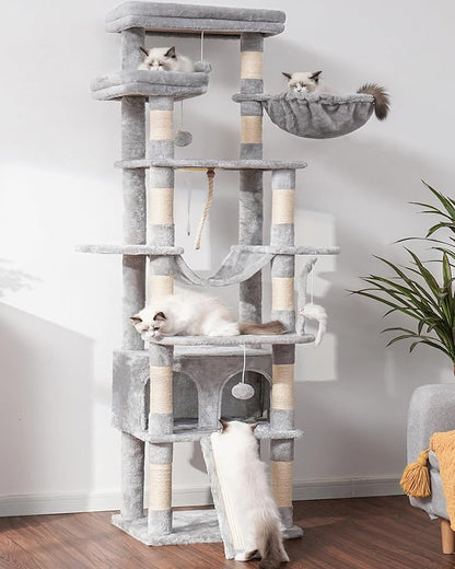 Heybly Tall Cat Tree, 78-inch Multi-Level Cat Tower - Image 9