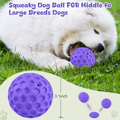 Squeaky Dog Toys for Aggressive Chewers, Indestructible Dog Balls for - Image 2