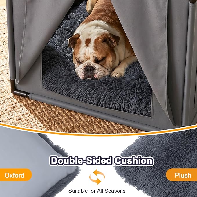 Large Dog House Indoor with Plush Cushion, Dog Kennel - Image 6