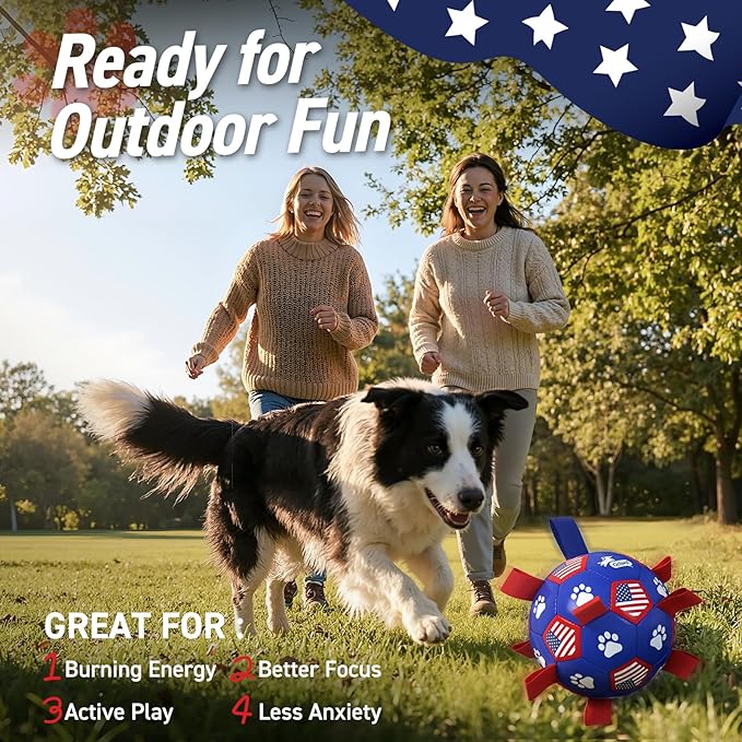 QDAN Dog Toys, Soccer Ball - Image 4