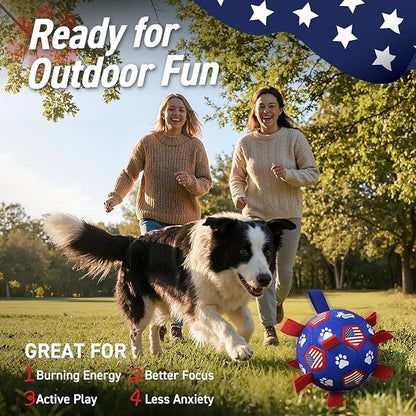 QDAN Dog Toys Soccer Ball with Straps, Durable Balls - Image 3