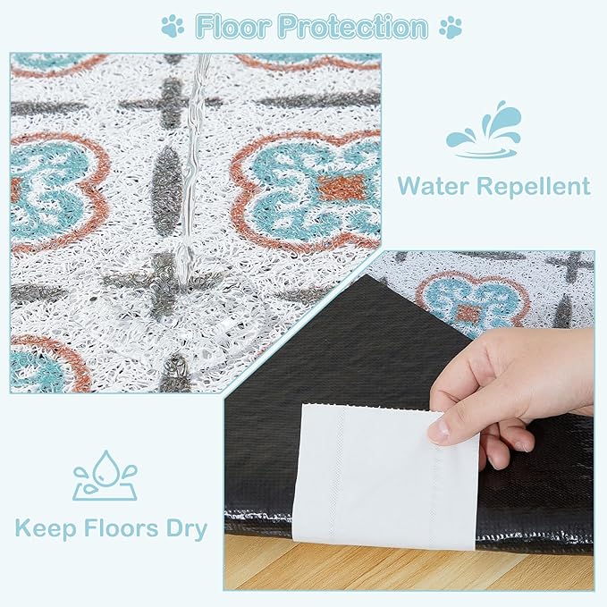 Glittme 33"X22" Arch Shape Cat Litter Mat Trapping Pad Soft Loop-Mesh Litter - Image 4