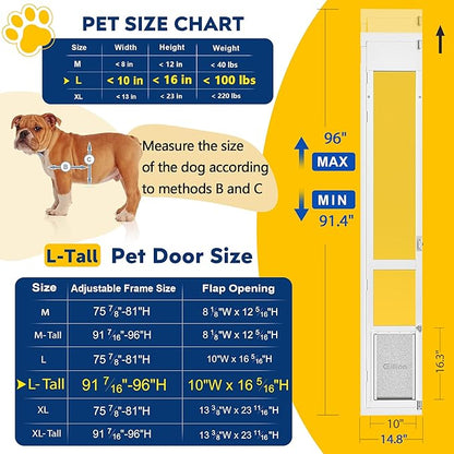 Large Dog Door for Sliding Glass Door, Openable Doggy Door for Sliding Glass - Image 2