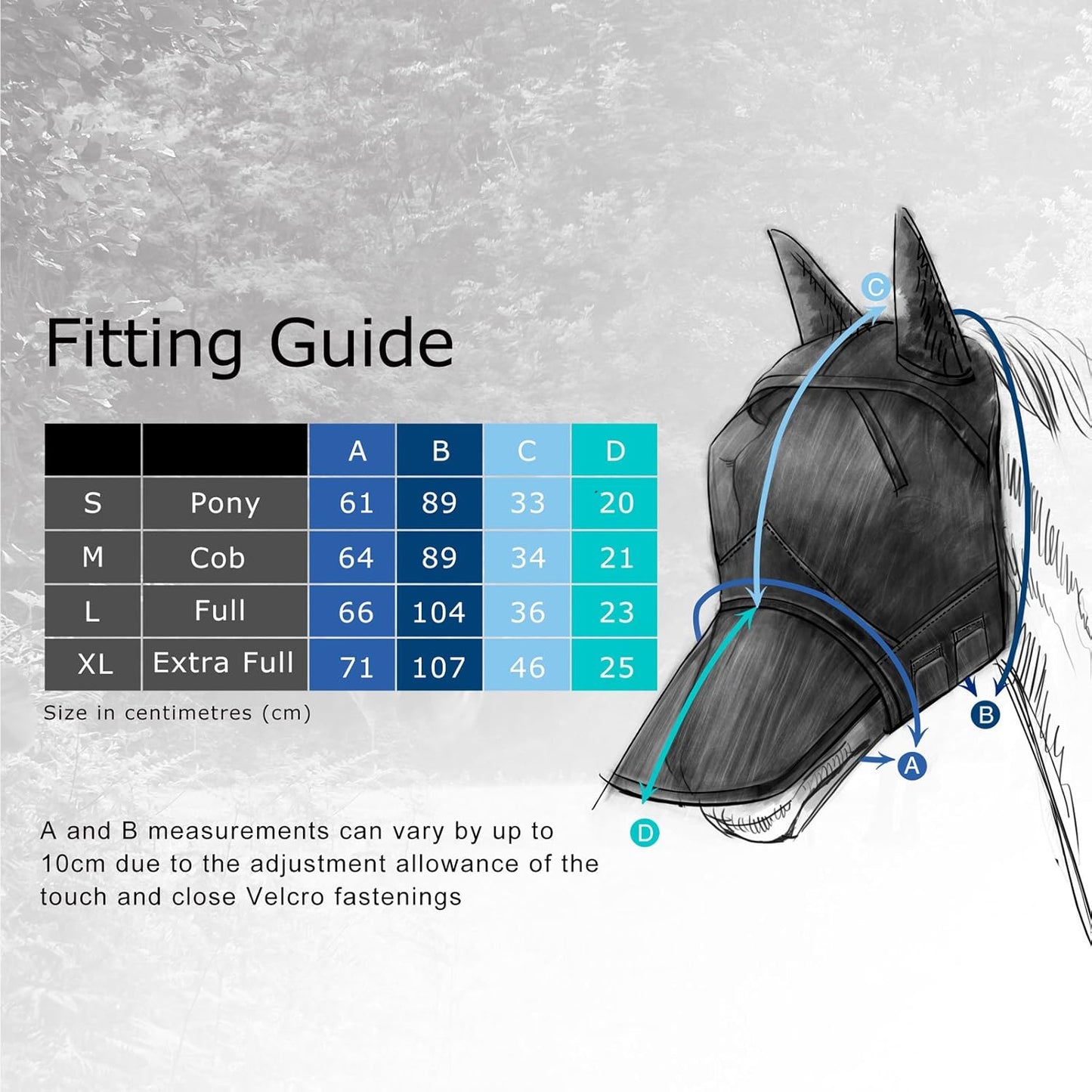 Harrison Howard CareMaster Horse Fly Mask Half Face with Ears Black/Purple Retro Medium Cob