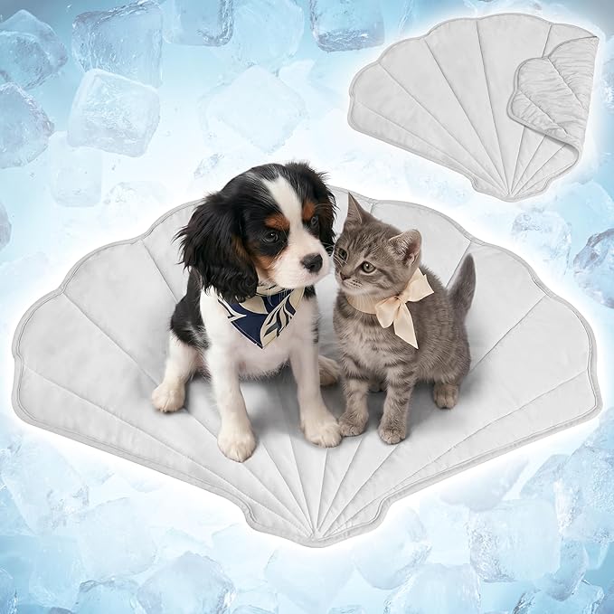PetAmi Dog Cooling Mat, Sea Shell Shape, Pet Pad by PetAmi