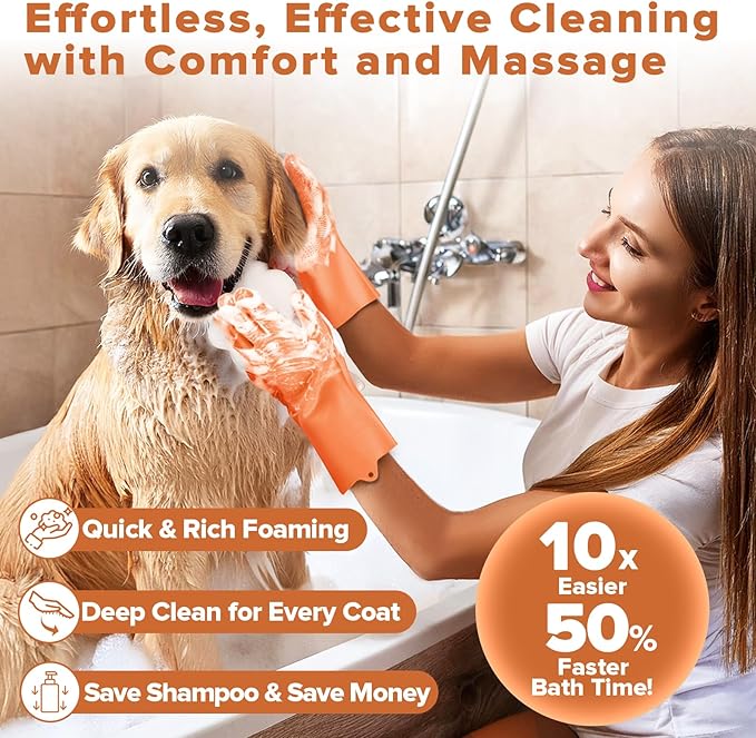Augwind 6PCS Pet Grooming Kit for Dogs, Cats and Horses | Dog Washing Gloves | - Image 2