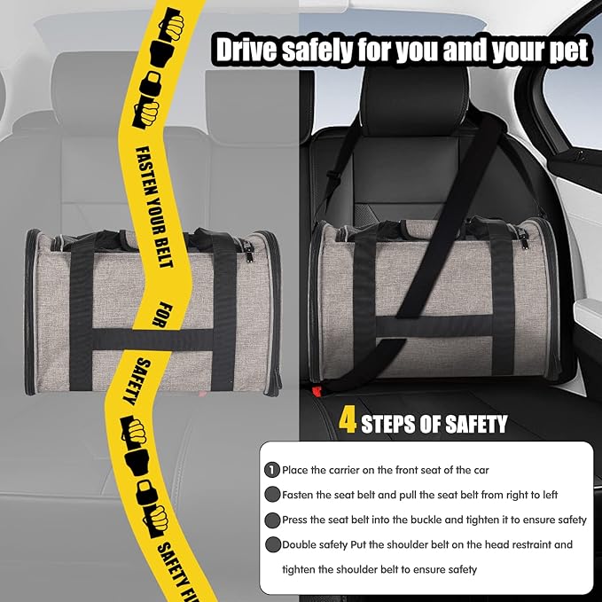 Small Animals Cat Carrying Case Pet Carrier Airline Approved, Protable and - Image 4