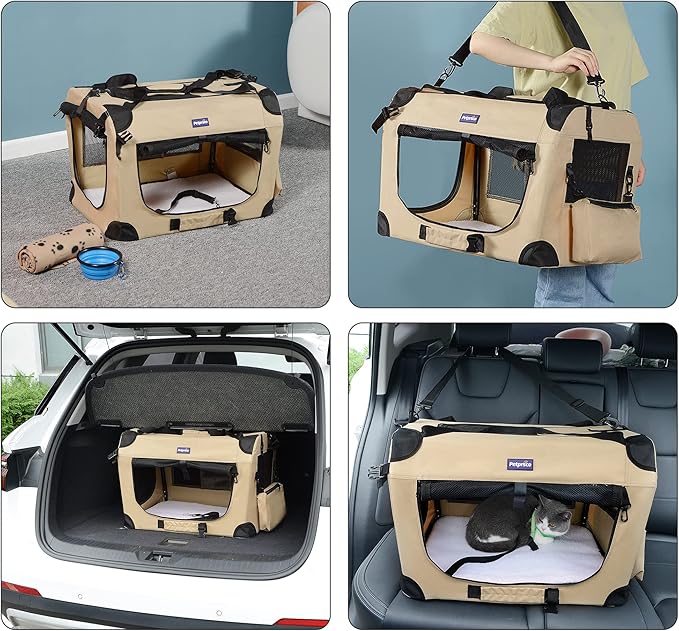 Petprsco Portable Collapsible Dog Crate, Travel Dog Crate 24x17x17 - Image 5