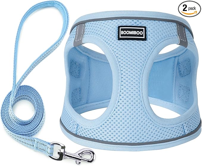Dog Harness with Leash Set, No Pull Adjustable Reflective Step-in Puppy Pet by BOOMIBOO