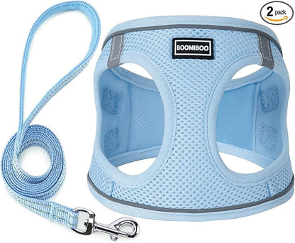 Dog Harness with Leash Set, No Pull Adjustable Reflective Step-in Puppy Pet by BOOMIBOO