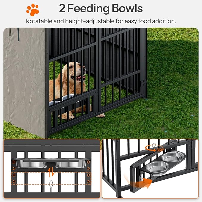 HOOBRO Dog Kennel Outdoor with Cover, 6.6 x 3.9 x 5.9 ft Dog Kennel Outside - Image 7