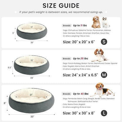 Love's cabin Round Donut Cat and Dog Cushion Bed, 24in Pet Bed - Image 4