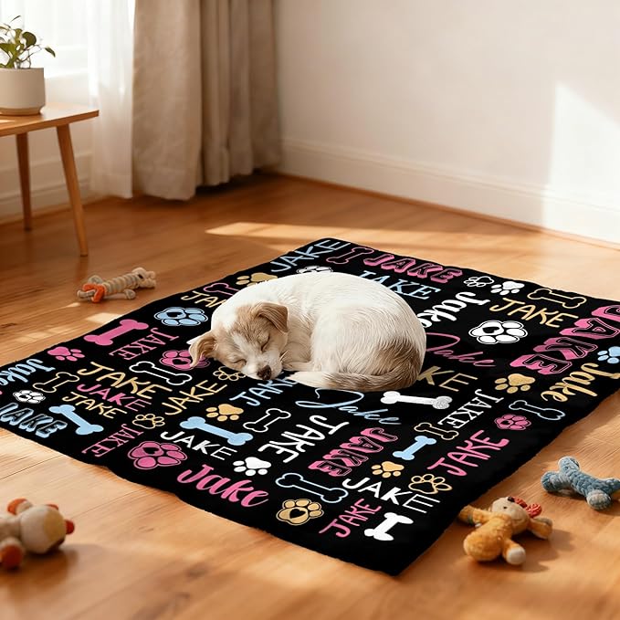 Personalized Blanket with Dog Name Personalized Funny Throw Blankets Soft Warm - Image 4