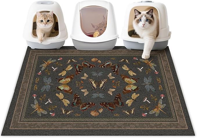 Unicorn Catcher Cat Litter Mat 24" x 15" Non-Slip Litter Box Mat Washable by UnicornCatcher