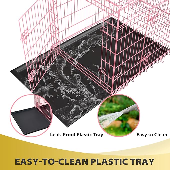 BestPet | Dog Crate | 48" | Pink | Foldable Metal Kennel - Image 5