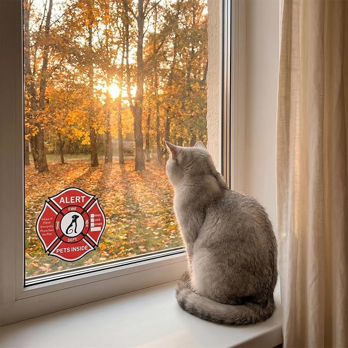 6Pcs Pet Alert Safety Fire Rescue Sticker, Plastic Pet Alert Sticker Emergency - Image 5
