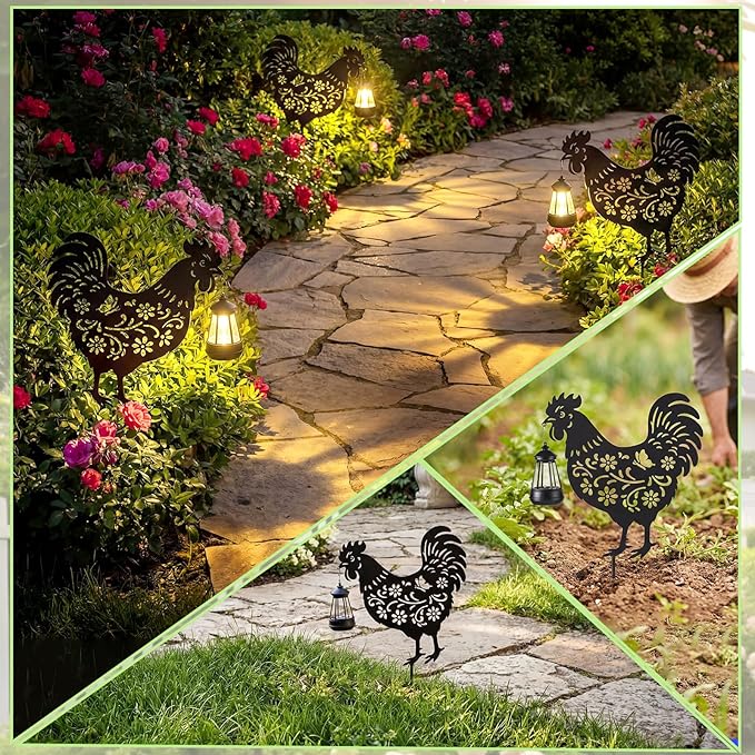 Chicken Metal Outside Decor, Garden Stakes Decorative Gifts - Image 5