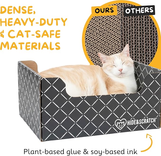 Hide & Scratch Cardboard Cat Scratcher Box & Bed - Image 5