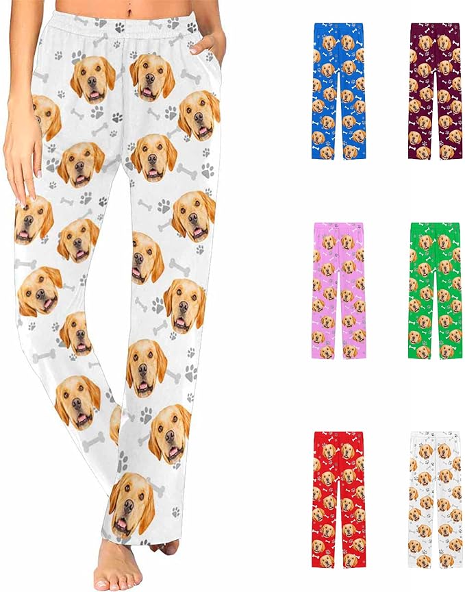 Personalized Pajama Pants for Women Custom Photo Face Printed Pajama Bottoms by FunStudio