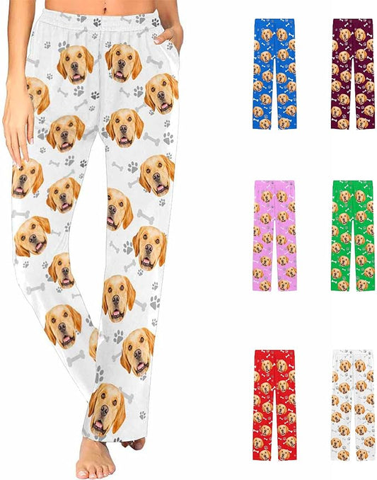 Personalized Pajama Pants for Women Custom Photo Face Printed Pajama Bottoms by FunStudio