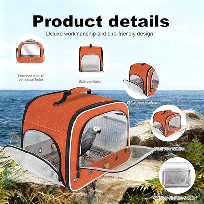 halinfer Large Bird Carrier Cage, Portable Bird Carrying Bag - Image 3