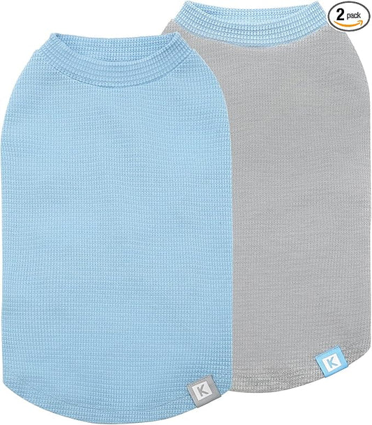 KYEESE 2Pack Waffle Dog Shirts, Lightweight Sleeveless Dog T Shirts by KYEESE