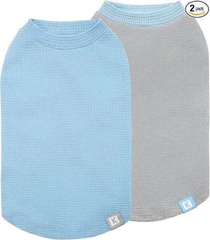 KYEESE 2Pack Waffle Dog Shirts, Lightweight Sleeveless Dog T Shirts by KYEESE