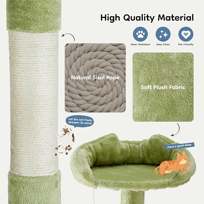DUMOS 54-inch Indoor Cat Tree Tower –Multi-Level Pet House - Image 5