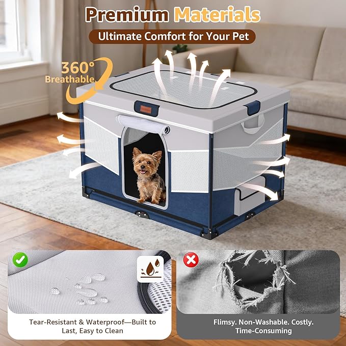 LOOBANI Foldable Dog Playpen for Small Dogs, Indoor/Outdoor Puppy Cat Playpen - Image 3