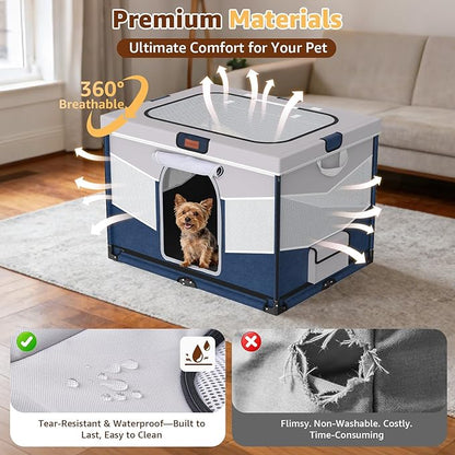 LOOBANI Foldable Dog Playpen for Small Dogs, Indoor/Outdoor Puppy Cat Playpen - Image 3