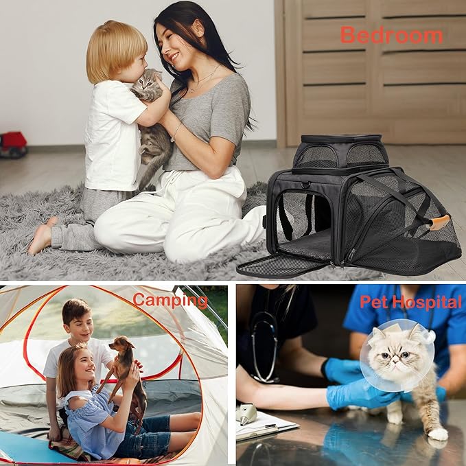 JUNGYOON Cat Carrier, Expandable Airline-Approved Soft-Sided Pet Travel Bag - Image 6