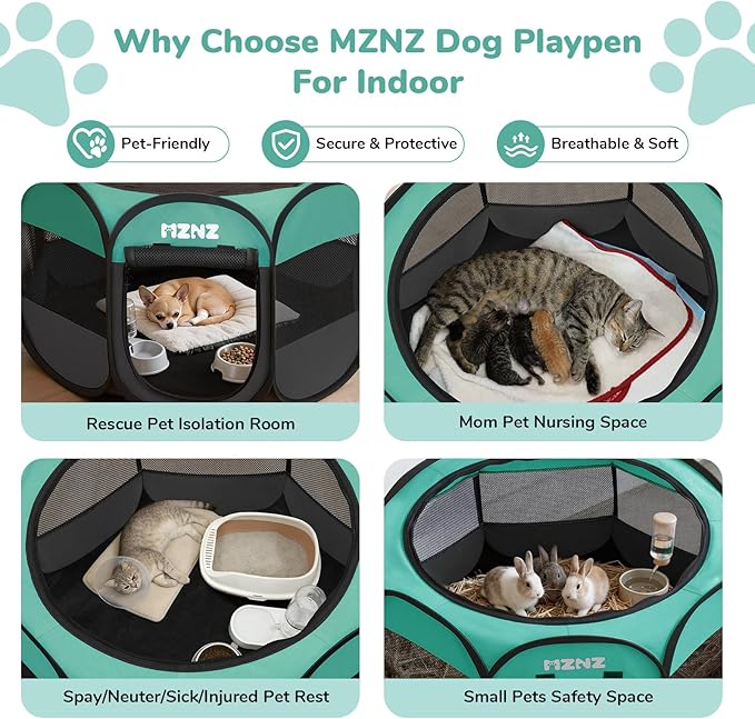 Dog Cat Playpen, Portable Small Animal Playpen Crate Indoor - Image 4