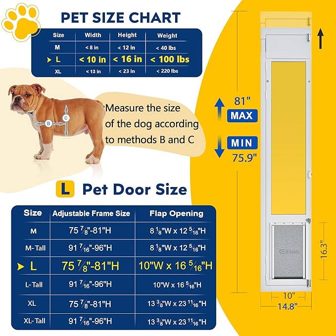Large Dog Door for Sliding Glass Door, Openable Pet Door for Sliding Glass - Image 2
