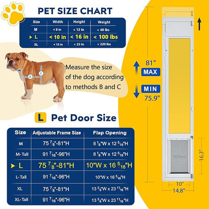 Large Dog Door for Sliding Glass Door, Openable Pet Door for Sliding Glass - Image 2
