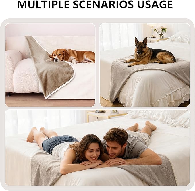 Waterproof Dog Blanket for Couch, Reversible Pet Throw Blankets Leak Proof Sofa - Image 4