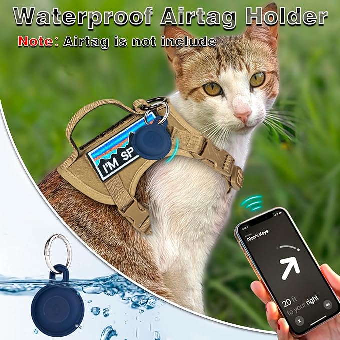 Tactical Cat Harness for Walking, Adjustable Escape Proof Pet Vest for Large Cat - Image 5