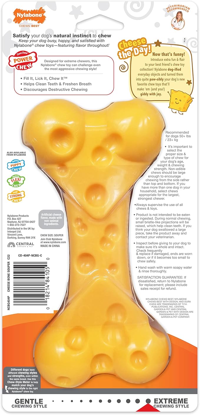 Nylabone Cheese Bone Power Chew Toy - Image 12