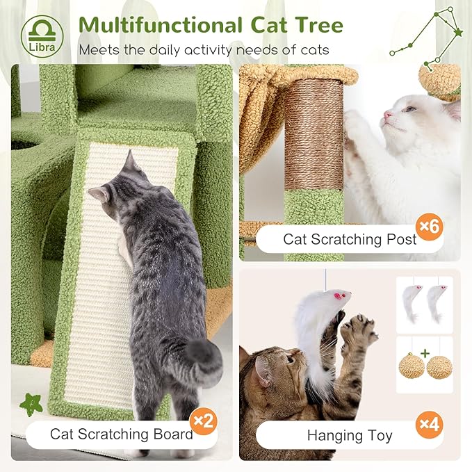 Globlazer Heavy Duty Cat Tree 78 inch Sturdy Cactus Cat Tower - Image 5