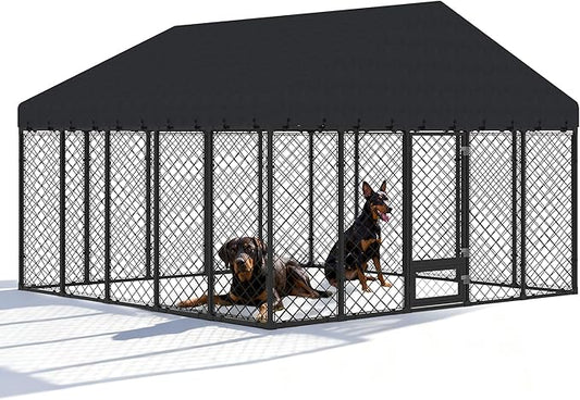 10x10FT Dog Kennel Outdoor by MASIONBACKYARDS