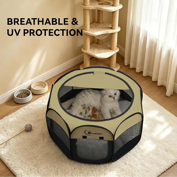 Pink Puppy Playpen for Middle Dog Cat, Dogs Tent Crate Cage Indoor/Outdoor - Image 6