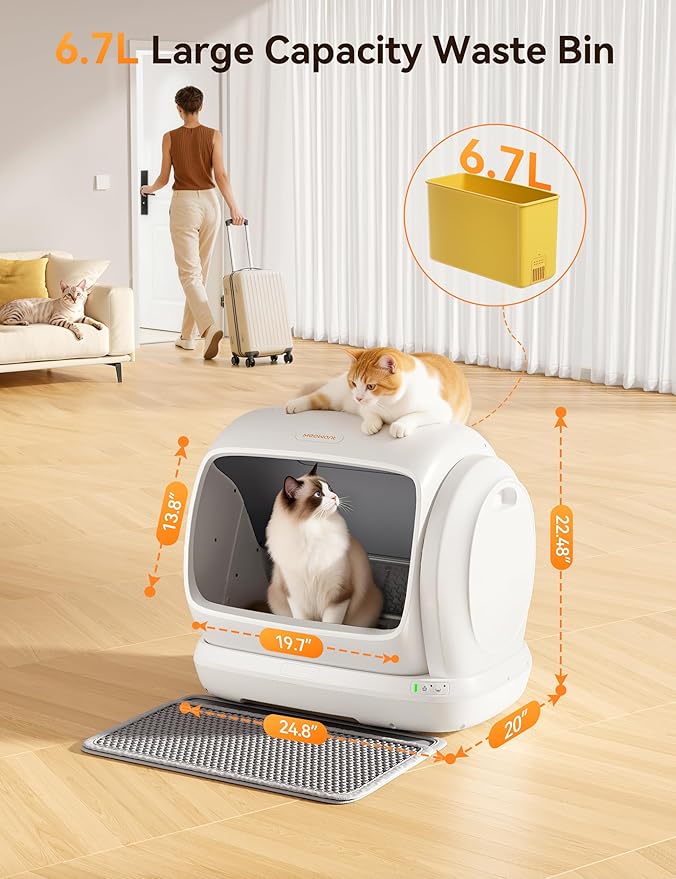 MeoWant Self-Cleaning Cat Litter Box, 106L Extra-Large Space Low Entrance - Image 5