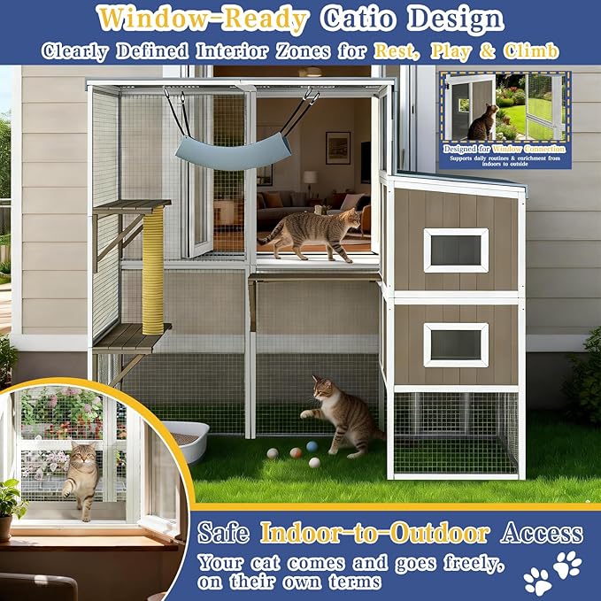 PetsCosset Large Catio Outdoor Cat Enclosure Large Cat House - Image 2