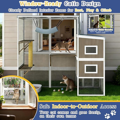 PetsCosset Large Catio Outdoor Cat Enclosure Large Cat House - Image 2