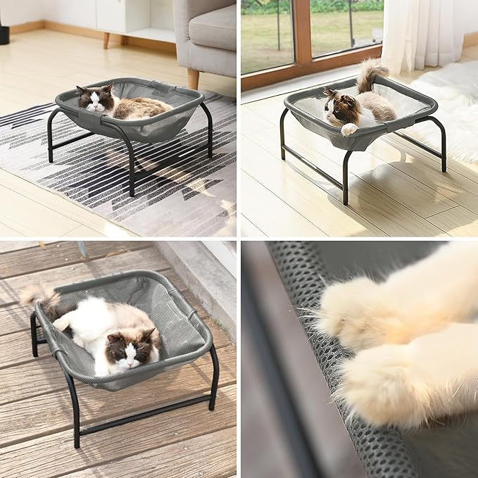JUNSPOW Cat Bed Cat Hammock Dog Bed Pet Square Hammock Bed Free-Standing Kitty - Image 6